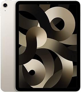 iPad Air da Apple (5a geração): Com chip M1, tela Liquid Retina de 10,9 polegadas, 64 GB Wi-Fi 6, câmera frontal de 12 MP, câmera traseira de 12 MP, Touch ID, Estelar