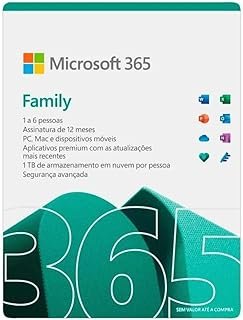 Microsoft 365 Family | Office 365 apps | 1TB na nuvem por usuário | até 6 usuários | assinatura anual, 6GQ-01543