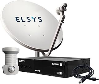 Receptor Digital de TV via satélite, com Parabólica 60 cm, Full HD, com gravador, Bivolt, Entrada USB (Fotos, Músicas e Vídeos), Elsys – ETKI99