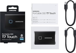 SSD Portátil SAMSUNG T7 Touch 500GB – 1050MB/s – USB 3.2, Preto (MU-PC500K/WW)