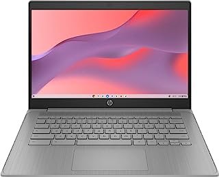 HP Laptop Chromebook 2023, tela de 14 polegadas, processador Intel Celeron N4120, 4GB RAM, 64GB eMMC, Intel UHD Graphics 600, Wi-Fi, Bluetooth, Chrome OS, cinza moderno