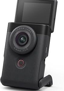 Canon Câmera Vlog PowerShot V10 para criadores de conteúdo, lente grande angular de 19 mm, sensor CMOS de 1 polegada, vídeo 4K, rastreamento facial, microfone embutido, estabilização de imagem, webcam, transmissão ao vivo, preta