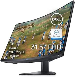 Dell S3222HG Curved Gaming Monitor – 32-inch 165Hz Full HD (1920 x 1080) Display, 1800R Curvature, AMD FreeSync, 4ms Grey-to-Grey Response Time, 16.7 Million Colors – Black