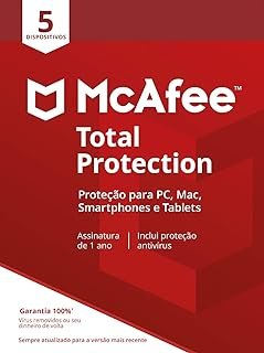 Mcafee Total Protection 5 Antivírus – Programa Premiado De Proteção Contra Ameaças Digitais, Programas Não Desejados, Multi Dispositivo – 5 Dispositivos – Windows
