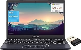 ASUS Laptop Vivobook Go L210 mais novo 2024, tela de 11,6 polegadas, Intel Celeron N4020, 4 GB de RAM, 192 GB de armazenamento (64 GB eMMC + cartão SD de 128 GB), gráficos Intel UHD, um ano de