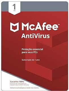 McAfee Antivírus – Programa Premiado De Proteção Contra Ameaças Digitais, Programas Não Desejados, 1 PC – Cartão – 2021 – Windows