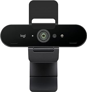 Webcam Ultra HD Logitech Brio 4K PRO com Microfone Embutido para Chamadas e Gravações em Video – Compatível com Logitech Capture