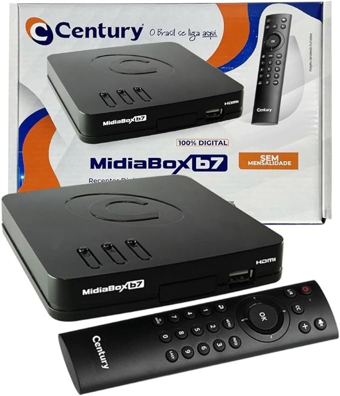 Receptor Century MidiaBox B7 Nova Parabolica + Lnbf Simples