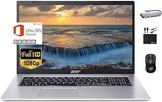 Acer Notebook Aspire 1 Slim 2024 mais recente, tela Full HD de 15,6 polegadas, 8 GB de RAM, 128 GB eMMC, Intel Celeron N4500 dual-core, gráficos UHD, RJ45, WiFi, webcam, Microsoft 365 de 1 ano,
