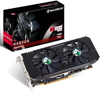 maxsun Placa de vídeo AMD Radeon RX 580 8GB 2048SP GDDR5 GPU para PC Gaming 256-Bit DirectX 12 DVI, HDMI, DisplayPort Multi Monitores Extend (preto)