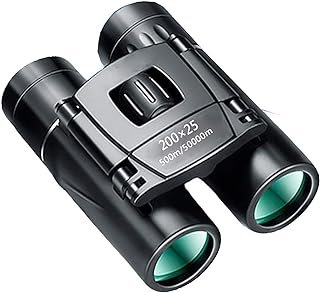 Binóculos telescópio 50000M Mini Zoom portátil HD Potente 200×25 Dobrável Profissional de longo alcance para acampamento Caminhada Concerto Montanha Preto à prova d’água