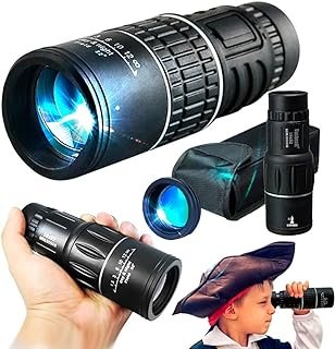 Monóculo Luneta Individual Telescópio Tático Lente Objetiva HD De Alta Definição, Dia/Noite, Zoom Longo Alcance 16×52, Visibilidade 66Mts A 8Km, Binoculo Profissional A Prova D’água, RV Globi.