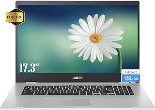 ASUS Laptop Chromebook Sceen de 17 polegadas – Google Chromebook – 4 GB de RAM – 192 GB de armazenamento – tela FHD IPS – Intel Celeron N4500 – Wi-Fi 6 – USB tipo C – 17 horas de vida útil da bateria