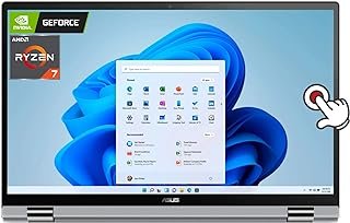 ASUS ZenBook 15.6” 2-in-1 Touchscreen Slim Laptop AMD Ryzen 7 5700U(Beat i7-1180G7) NVIDIA GeForce MX450 Backlit KB Harman/kardon Alexa Built in w/Mouse Pad (8GB RAM | 2TB SSD)