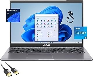 ASUS Laptop Vivobook 15, tela sensível ao toque FHD de 15,6 polegadas, Intel Core i5-1135G7 de 11ª geração (até 4,20 GHz), 12 GB de RAM, SSD NVMe de 512 GB, WiFi, teclado, webcam, carregamento rápido,