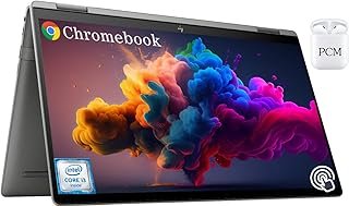 HP Laptop Chromebook x360 35.6 cm FHD Touchscreen 2 em 1, Intel Core i3-1115G4, 8 GB de RAM, 640 GB de armazenamento (SSD de 128 GB + cartão SD de 512 GB), Chrome OS, leitor de impressão digital,