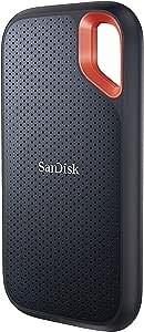 SanDisk SSD portátil 4TB Extreme – Até 1050MB/s – USB-C, USB 3.2 Gen 2 – Unidade de estado sólido externa – SDSSDE61-4T00-G25, Preto
