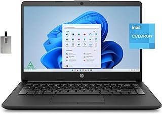 HP Laptop HD 2022 Stream de 14 polegadas, processador Intel Celeron N4120, 8 GB de RAM, armazenamento eMMC de 64 GB, webcam HD, HDMI, Wi-Fi, Bluetooth, preto, Office 365 de 1 ano, Windows 11 S, cartão
