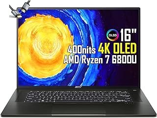 Acer Notebook Swift Edge de 16 polegadas 4K OLED 400 nits Extremamente fino, AMD Ryzen7 6800U de 8 cores, KB retroiluminado, leitor de impressão digital, 100% DCI-P3, Windows11 Pro, com HDMI (16 GB RAM | SSD de 2 TB)