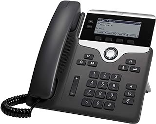 Cisco Telefone IP Business 7821 w, tela em escala de cinza de 3,5