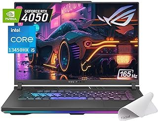 ASUS Laptop para jogos ROG Strix G16 (2023), 16 polegadas 16:10 FHD 165Hz, GeForce RTX 4050, Intel Core i5-13450HX (10 núcleos), Switch MUX, Wi-Fi 6E, Win 11 Home, com mouse pad (32 GB RAM | SSD PCIe