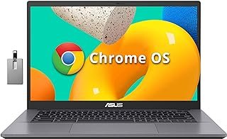 ASUS Laptop Chromebook Plus CX34 35.6 cm FHD, Intel Core i3 1215U, 8GB LPDDR5 RAM, SSD de 128 GB, gráficos Intel UHD, câmera 1080p, WiFi 6, Bluetooth 5.2, Chrome OS, cinza, cartão USB Hotface de 128