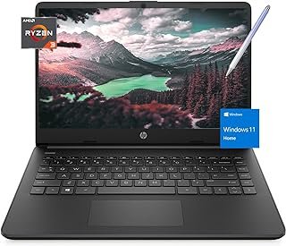 HP Tela sensível ao toque para laptop 14 com caneta Stylus – Windows 11 – AMD Ryzen 3 5300U – Sem fio-AC – USB C – Bateria de longa duração – Webcam – Laptop para estudantes universitários
