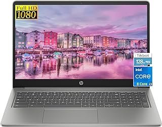 HP Chromebook 8 GB RAM para estudantes escolares e adultos | Intel i3 de 8 núcleos | Tela IPS FHD de 15,6 polegadas | Teclado numérico | Wi-Fi 6| USB C | Webcam FHD | Carregamento rápido (8 GB RAM |