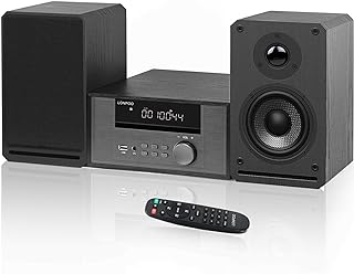 Sistema de prateleira estéreo de CD doméstico, sistema Speskers de estante Hi-Fi de 100 W (leitor de CD, rádio FM, Bluetooth sem fio, reprodução USB, AUX, conector de fone de ouvido) (LP-609A)