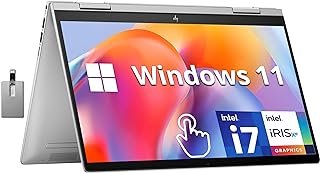 HP Envy x360 2 em 1 35.6 cm FHD Touchscreen, Intel Core i7-1355U, 16GB RAM, 2TB SSD, teclado retroiluminado, câmera de 5MP, leitor de impressão digital, Wi-Fi 6E, Win 11, prata, cartão USB Hotface de