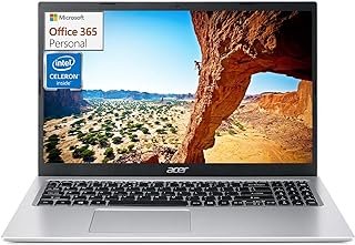 Acer Laptop Aspire 1 Slim para estudantes universitários e negócios, laptop FHD de 15,6 polegadas, Intel Celeron N4500 dual-core, 12 GB RAM, 512 GB SSD + 128 GB eMMC, 1 ano Microsoft 365, Win 11 S