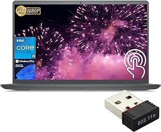 Dell Laptop Inspiron 15 3520 2023, tela sensível ao toque FHD de 15,6 polegadas, Intel 4-Core i5-1155G7 até 4,5 GHz, 16 GB de RAM, SSD de 512 GB, gráficos Intel UHD, Wi-Fi, Bluetooth, Windows 11 Home,