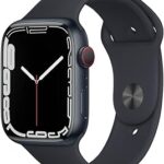 Apple Watch Series 7 (GPS + Cellular), Caixa em alumínio meia-noite de 45 mm com Pulseira esportiva meia-noite