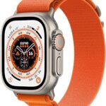 Apple Watch Ultra GPS + Cellular, Smartwatch com caixa de titânio de 49 mm com pulseira Loop Alpina laranja – M
